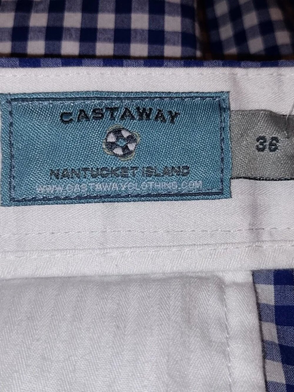 Castaway Nantucket Island Flat Front Men's Shorts Size 36 - Picture 4 of 5
